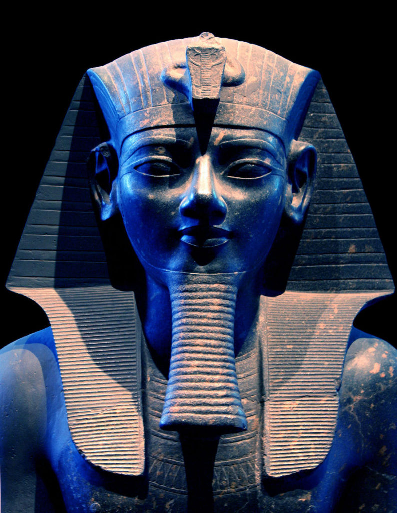 Detail of the seated statue of King Amenhotep III