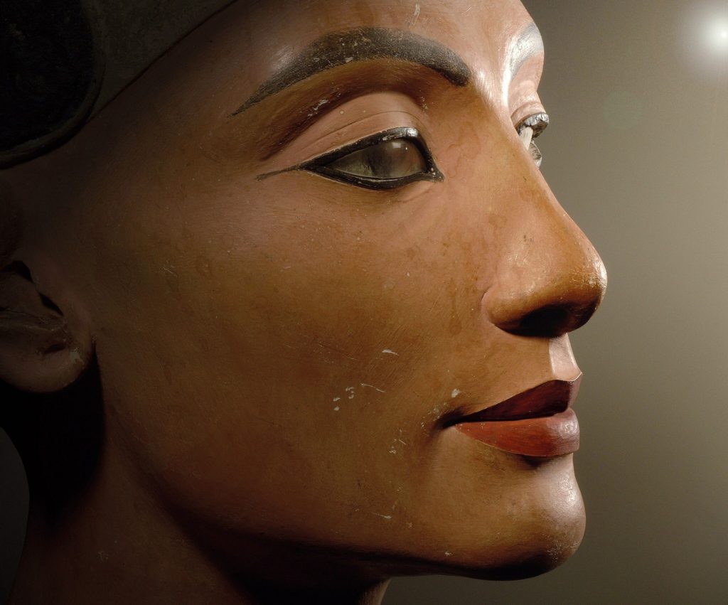 This stunning bust of Nefertiti is perhaps the most famous image of the ancient queen, whom some scholars believe ruled as king after her husband's death.